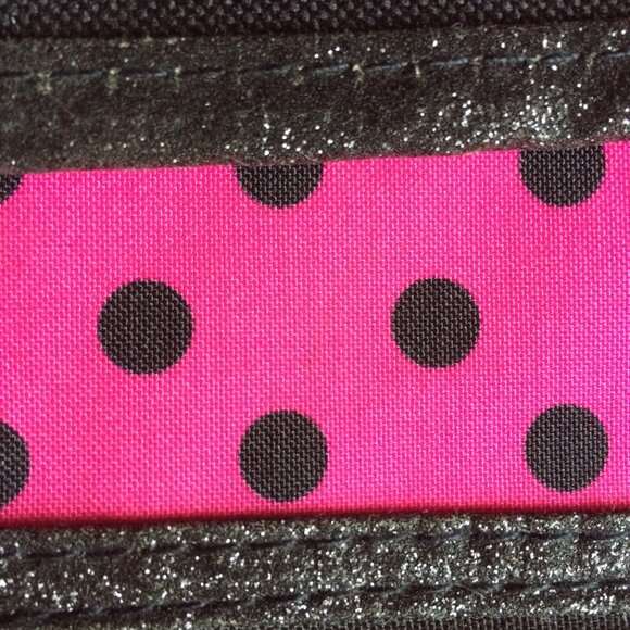 Hello Kitty Womens Crossbody Bag Black Pink Dots 2013 Sanrio NWT - Picture 7 of 8